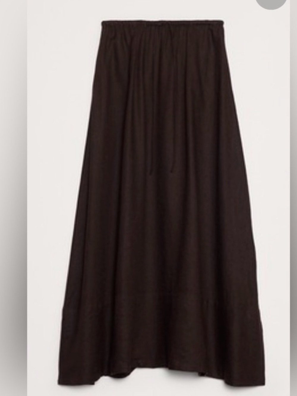 NWT! BANANA REPUBLIC GANACHE BROWN LINEN DRAWSTRING MAXI SKIRT - LARGE 🌅4️⃣ - Picture 5 of 6